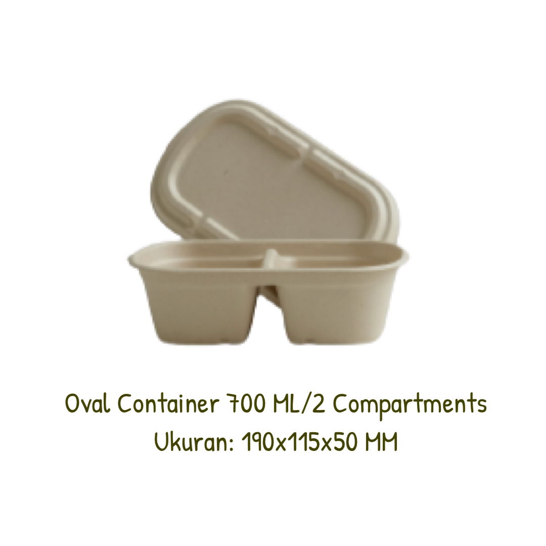 Oval Container 700 Ml / 2 Compartments Safeco Packaging