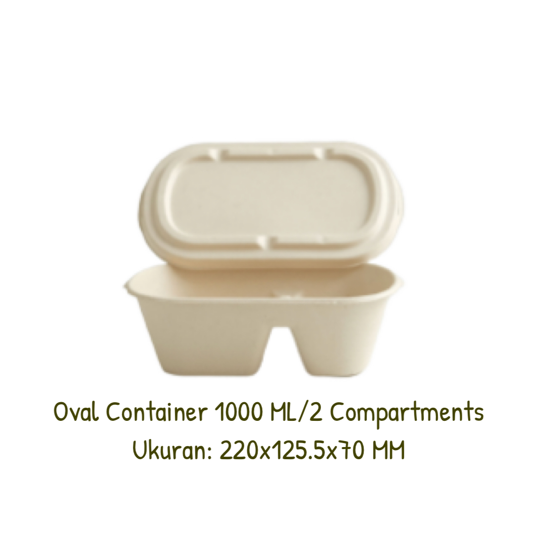 Oval Container 1000 Ml / 2 Compartments Safeco Packaging