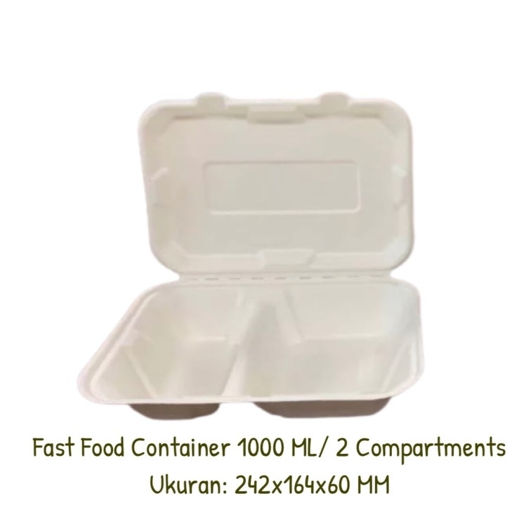 Fast Food Container 1000 Ml 2 Conpartments Safeco Packaging